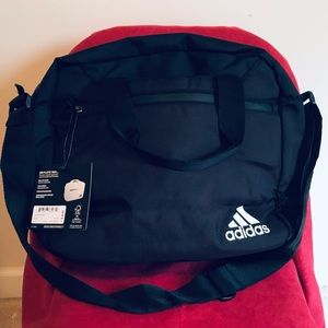 Adidas black laptop messenger bag, brand new with tags, 7+ pockets